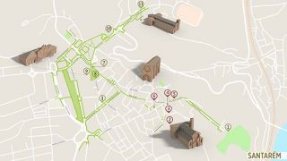 Mapa de Santarém - itinerário turístico acessível Mapa de Santarém - itinerário turístico acessível